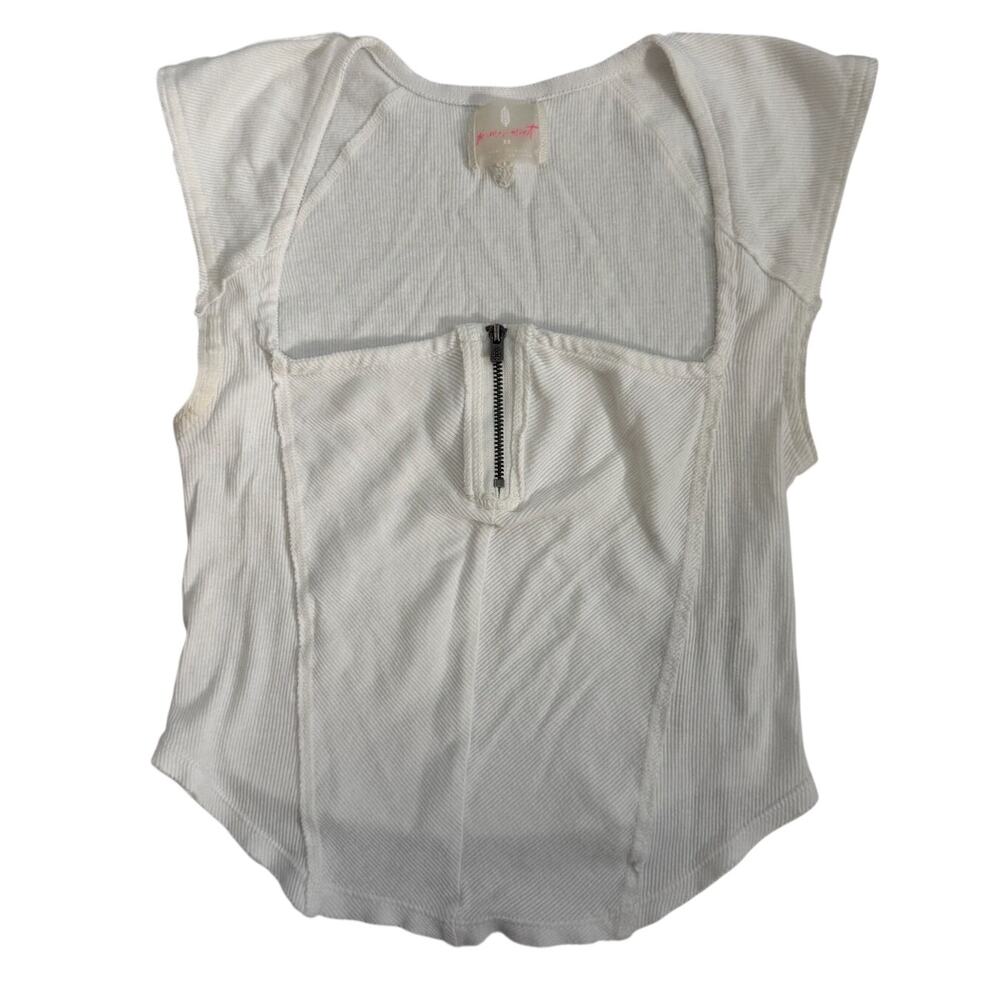 FP Movement white ribbed activewear top size XS